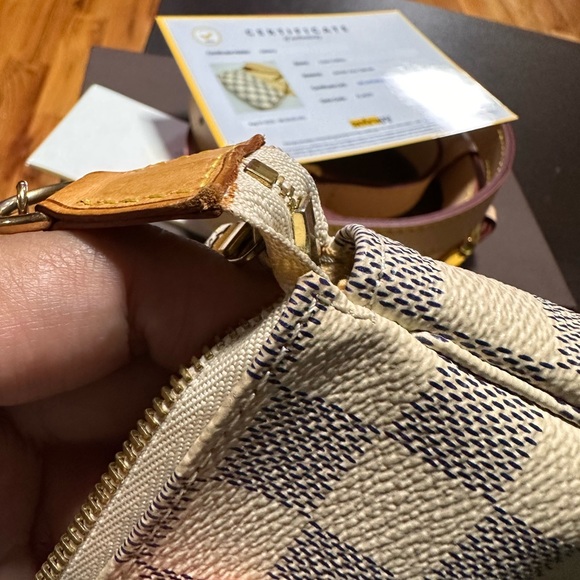 Louis Vuitton Azur Mini Pochette accessories Clutch Wristlet Pouch - Picture 12 of 16